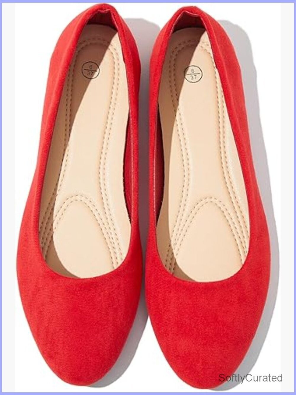 Round Toe Ballet Flats with Memory Foam, Suede Upper, Foldable for Travel